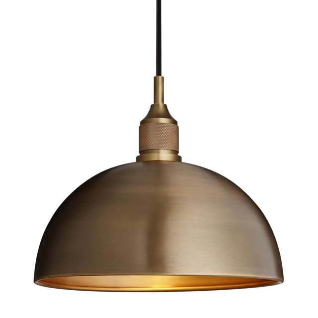 Industville - Noho Dome Pendant Light - 12 Inch - Brass Holder - image 1