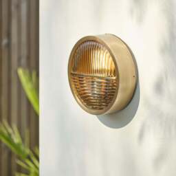 Industville - Bulkhead Outdoor & Bathroom Round Wall Light - Ribbed Glass - thumbnail 3