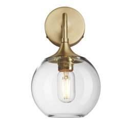 Industville - Chelsea Glass Globe Wall Light - 7 Inch - Brass Holder - thumbnail 2