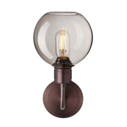 Industville - Albany Smoked Glass Globe Single Wall Light - 7 Inch - Mocha - thumbnail 4