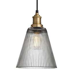 Industville - Brooklyn Glass Funnel Pendant Light - 8 Inch - Clear - thumbnail 1