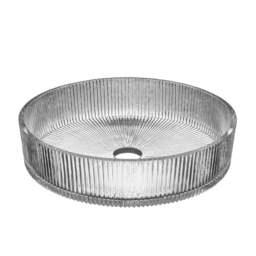 Industville - Chelsea Glass Ribbed Dish Pendant - 12 Inch - Clear - thumbnail 3