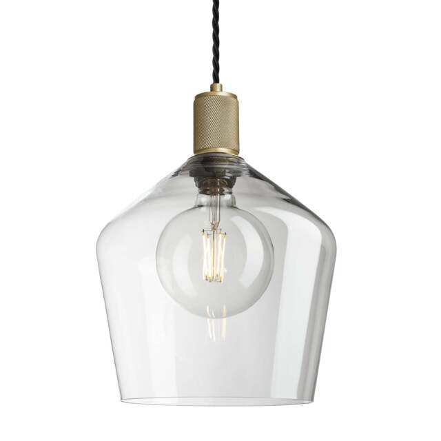 Industville - Knurled Glass Schoolhouse Pendant - 10 Inch - image 1
