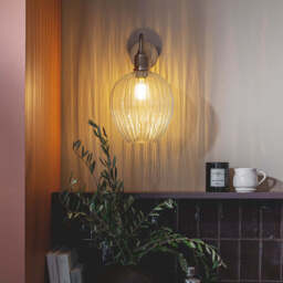 Industville - Noho Glass Ribbed Tulip Swan Neck Wall Light - 9 Inch - thumbnail 3