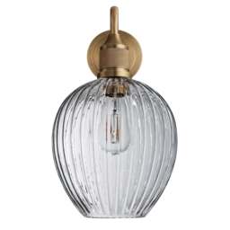 Industville - Noho Glass Ribbed Tulip Swan Neck Wall Light - 9 Inch - thumbnail 1
