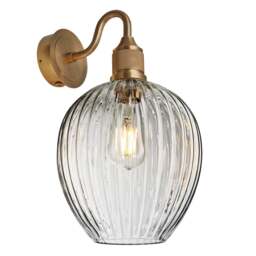 Industville - Noho Glass Ribbed Tulip Swan Neck Wall Light - 9 Inch - thumbnail 7