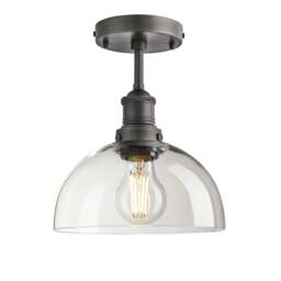 Industville - Brooklyn Glass Dome Flush Mount - 8 Inch - Clear - thumbnail 3