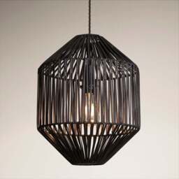 Industville - Boho Rattan Ceiling Pendant Light - 12 Inch - Diamond - thumbnail 5