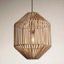 Industville - Boho Rattan Ceiling Pendant Light - 12 Inch - Diamond - thumbnail 7