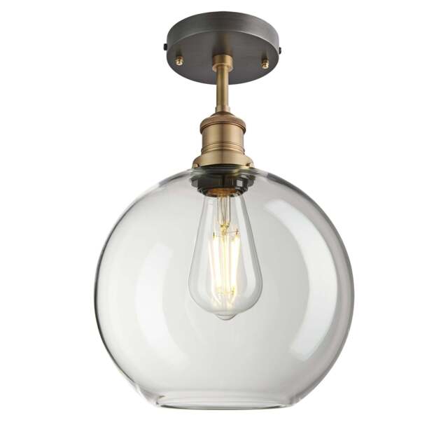 Industville - Brooklyn Glass Globe Flush Mount - 9 Inch - image 1