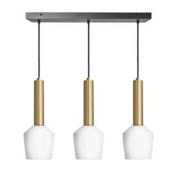 Industville - Sleek Cylinder Opal Glass Schoolhouse 3 Wire Oval Cluster Lights - 5.5 inch - White - thumbnail 2