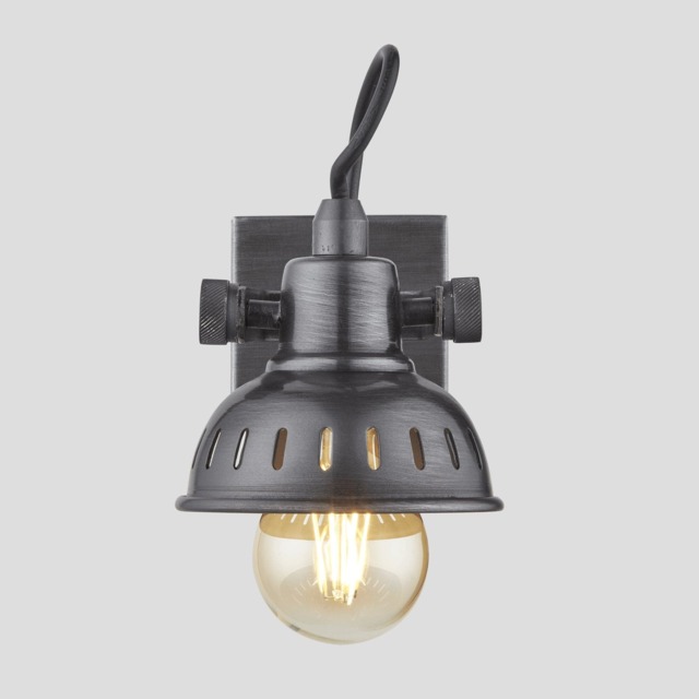 Industville - Swivel Spotlight Wall Light - Single - Pewter - image 1