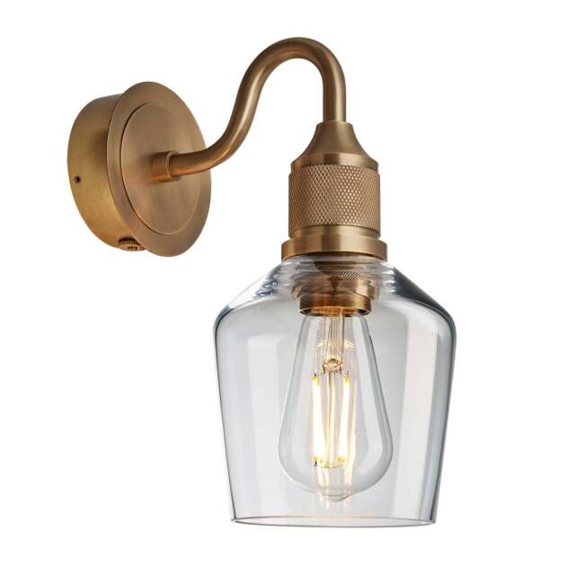 Industville - Noho Glass Schoolhouse Swan Neck Wall Light - 5.5 Inch - image 1