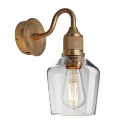 Industville - Noho Glass Schoolhouse Swan Neck Wall Light - 5.5 Inch - thumbnail 1