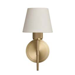 Industville - Knurled Empire Torch Wall Light - Light Natural Cotton - Brass - thumbnail 1