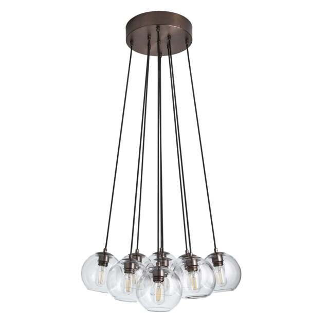 Industville - Preston Glass Globe 9 Wire Cluster Lights - 7 Inch - image 1