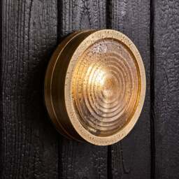 Industville - Bulkhead Outdoor & Bathroom Round Wall Light - Ripple Glass - thumbnail 3
