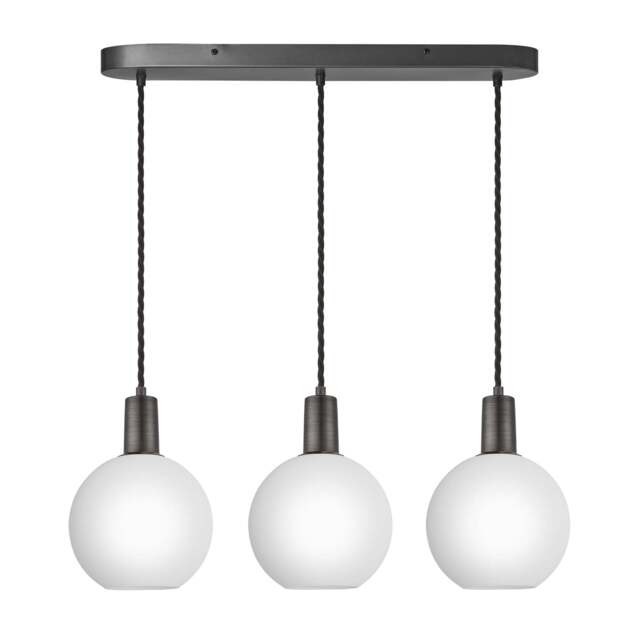 Industville - Sleek Opal Glass Globe 3 Wire Cluster Lights - 7 inch - White - image 1