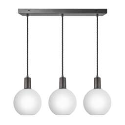 Industville - Sleek Opal Glass Globe 3 Wire Cluster Lights - 7 inch - White - thumbnail 2