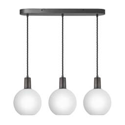 Industville - Sleek Opal Glass Globe 3 Wire Cluster Lights - 7 inch - White - thumbnail 1