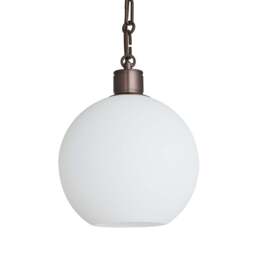 Industville - Albany Glass Globe Pendant Light - 9 Inch - Opal - Chain Holder - thumbnail 3