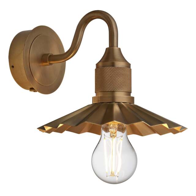 Industville - Noho Pleated Slope Swan Neck Wall Light - 8 Inch - image 1