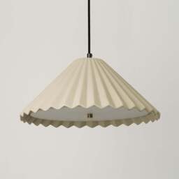Industville - Wycombe Ceramic Umbrella Pleated Pendant Light - Natural - thumbnail 3