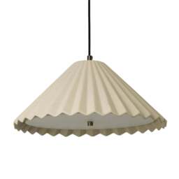 Industville - Wycombe Ceramic Umbrella Pleated Pendant Light - Natural - thumbnail 1