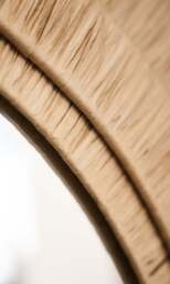 Industville - Raffia Round Wall Mirror - 33 Inch -Natural - thumbnail 3