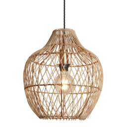 Industville - Coastal Rattan Ceiling Pendant Light - 14 inch - Pear - Natural - thumbnail 3