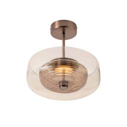 Industville - Selby Layered Glass Round Pendant Light - Mocha - Bronze - thumbnail 5
