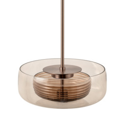 Industville - Selby Layered Glass Round Pendant Light - Mocha - Bronze - thumbnail 6