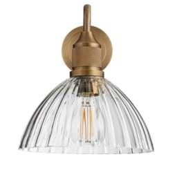 Industville - Noho Glass Ribbed Dome Swan Neck Wall Light - 8 Inch - thumbnail 5