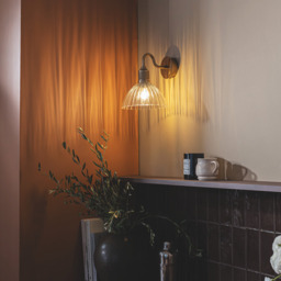 Industville - Noho Glass Ribbed Dome Swan Neck Wall Light - 8 Inch - thumbnail 4