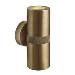 Industville - Knurled Outdoor & Bathroom Up Down Spot Light - Brass - thumbnail 1