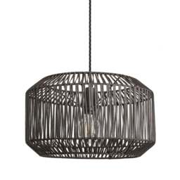 Industville - Boho Rattan Ceiling Pendant - 18 Inch - Drum - thumbnail 1
