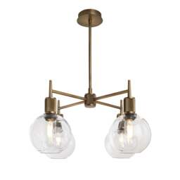 Industville - Henley 4 Arm Pendant Light - Glass Globe 7 Inch - thumbnail 4