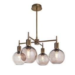 Industville - Henley 4 Arm Pendant Light - Glass Globe 7 Inch - thumbnail 1