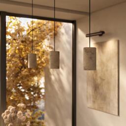 Industville - Travertine Stone Cylinder Pendant Light - 4 inch - Natural - thumbnail 3