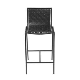 Industville - Berkley Black Metal Counter Height Stool - Black Leather - thumbnail 5