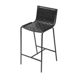 Industville - Berkley Black Metal Counter Height Stool - Black Leather - thumbnail 1