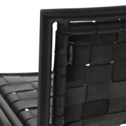 Industville - Berkley Black Metal Counter Height Stool - Black Leather - thumbnail 6