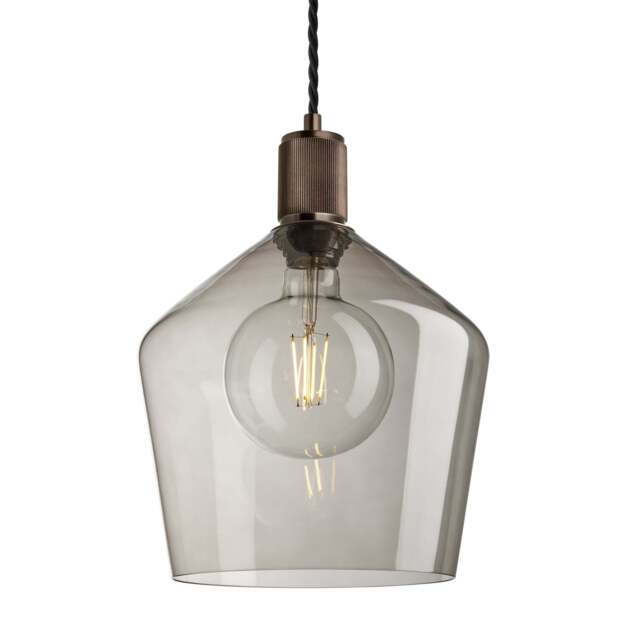 Industville - Ribbed Glass Schoolhouse Pendant - 10 Inch - image 1