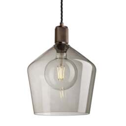 Industville - Ribbed Glass Schoolhouse Pendant - 10 Inch - thumbnail 1