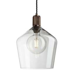 Industville - Ribbed Glass Schoolhouse Pendant - 10 Inch - thumbnail 3