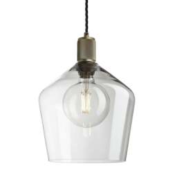 Industville - Ribbed Glass Schoolhouse Pendant - 10 Inch - thumbnail 2