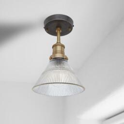 Industville - Brooklyn Glass Funnel Flush Mount - 7 Inch -  Brass Holder - thumbnail 3