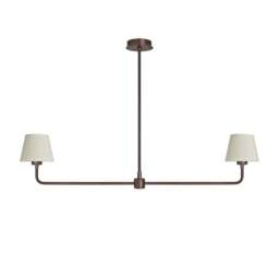 Industville - Albany Double Pendant Light - Natural Cotton Shades - thumbnail 2