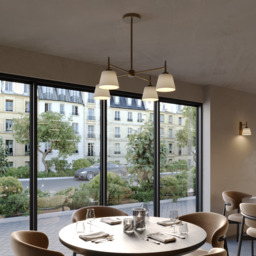 Industville - Henley 4 Arm Pendant Light - Natural Cotton Shades - thumbnail 4