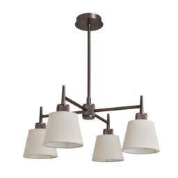 Industville - Henley 4 Arm Pendant Light - Natural Cotton Shades - thumbnail 1